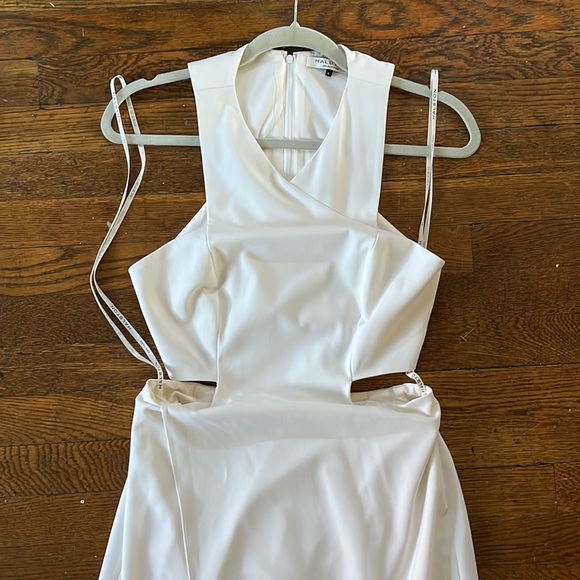 HALSTON Heritage Crepe Cut-out Back Sleeveless Maxi Dress - Picture 5 of 11